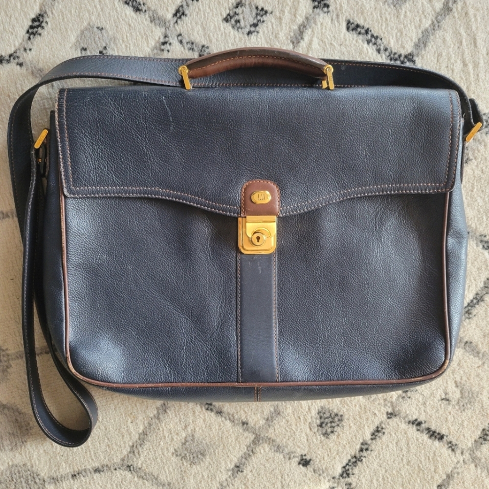 Dunhill Leather Crossbody Briefcase/Messenger Bag
